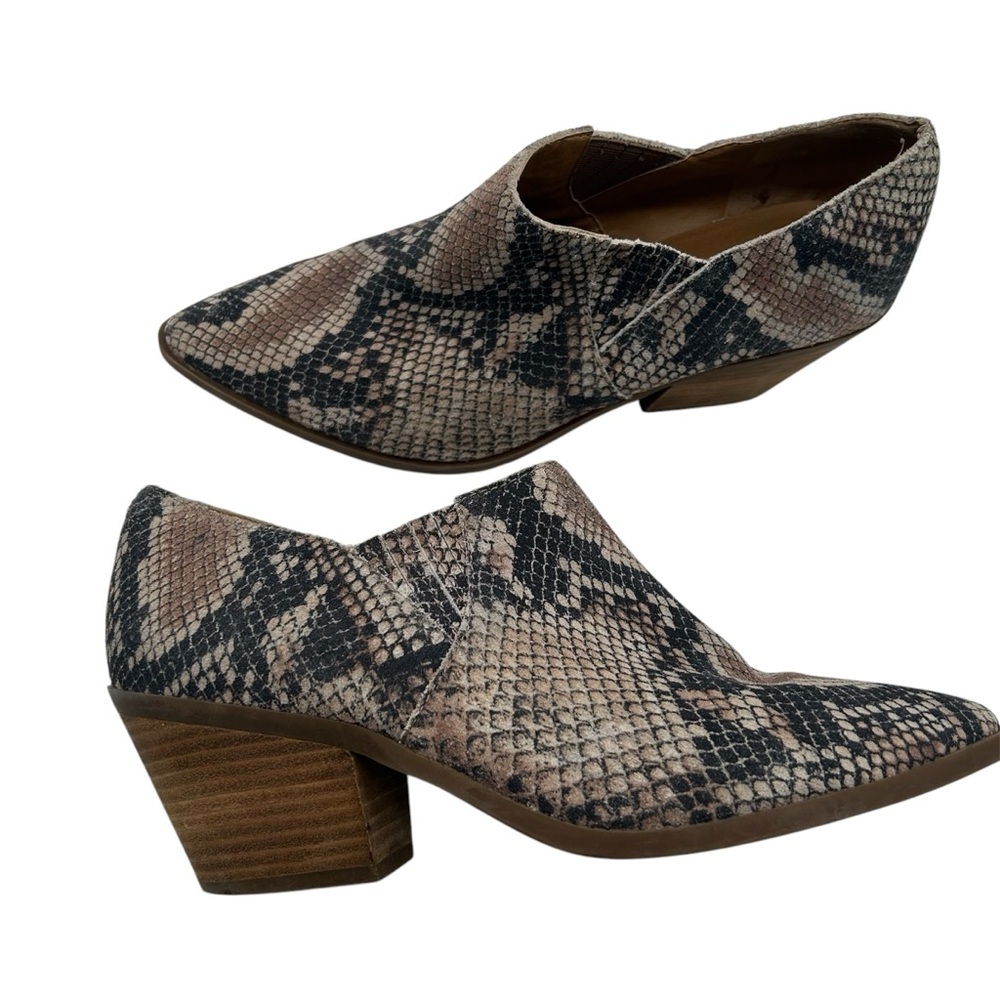Lucky Brand Tabea Snakeskin Slip On Ankle Booties